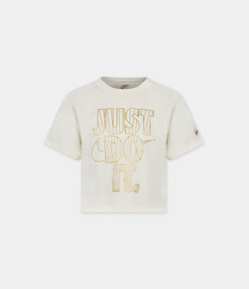▷ T-shirt avorio per bambina con scritta Nike