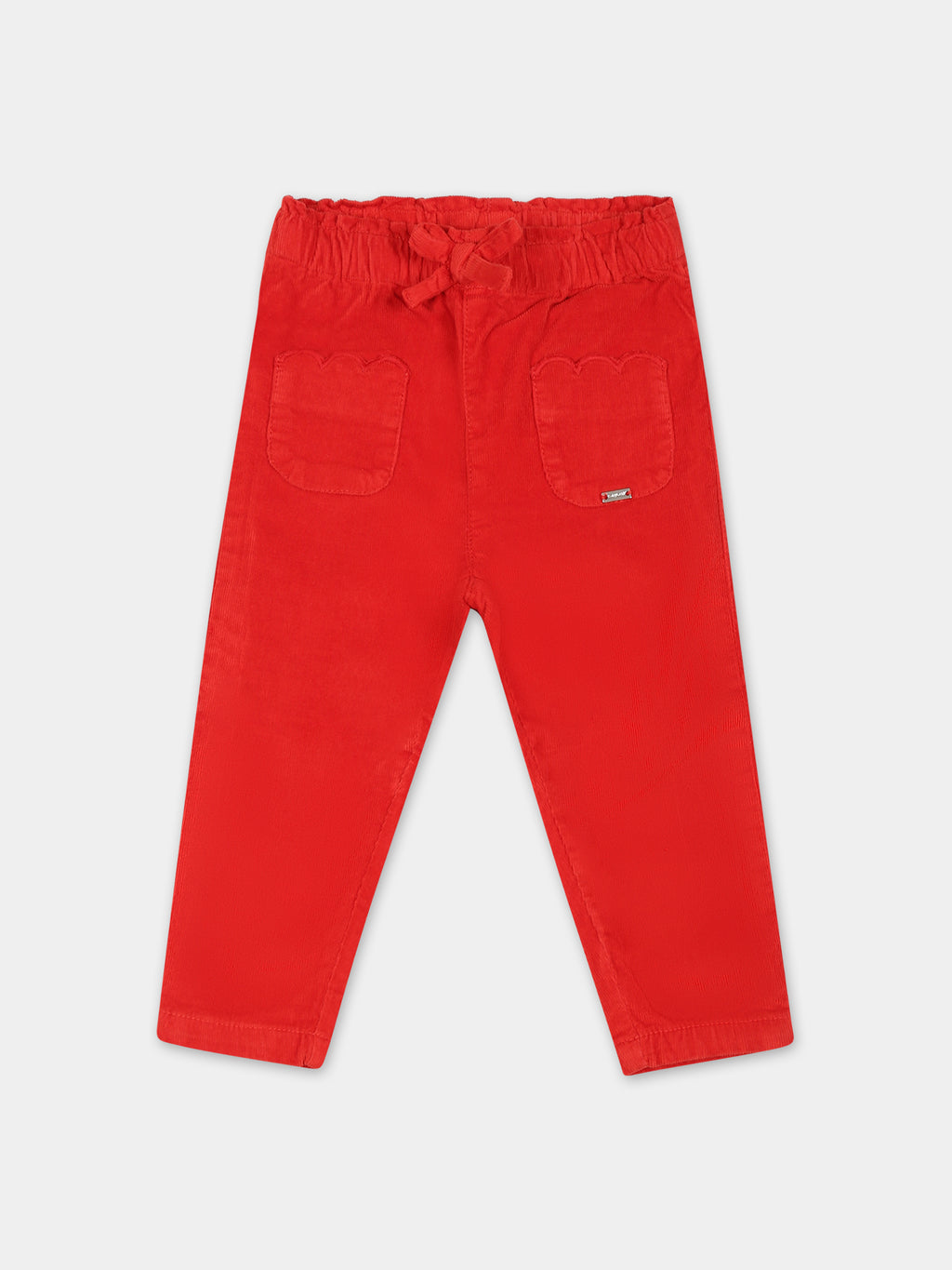 Red trousers fro baby girl with logo