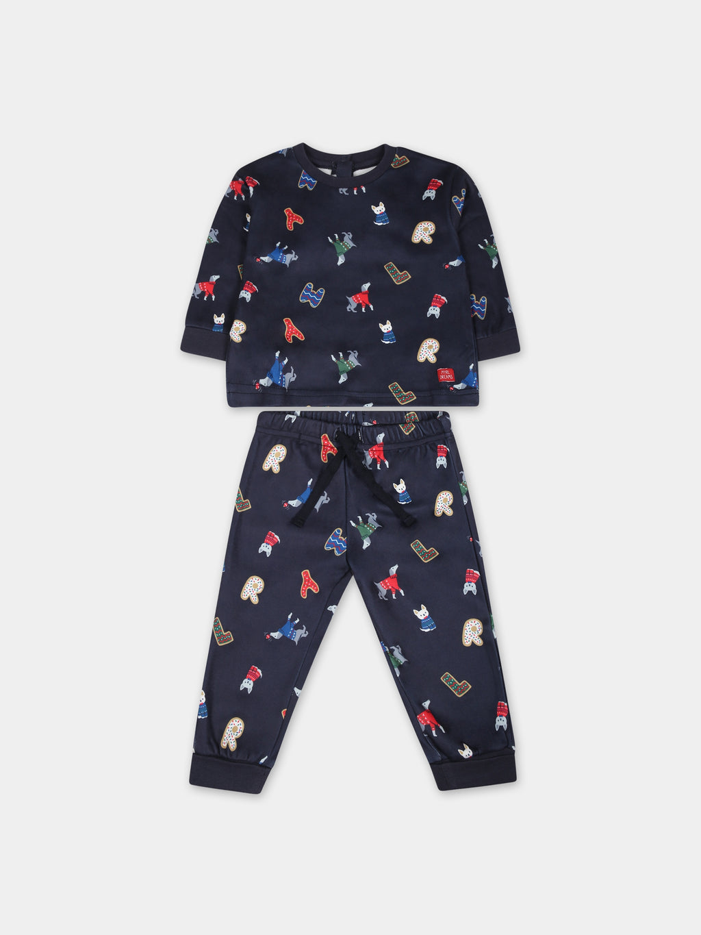 Blue pajamas for baby boy with animals print