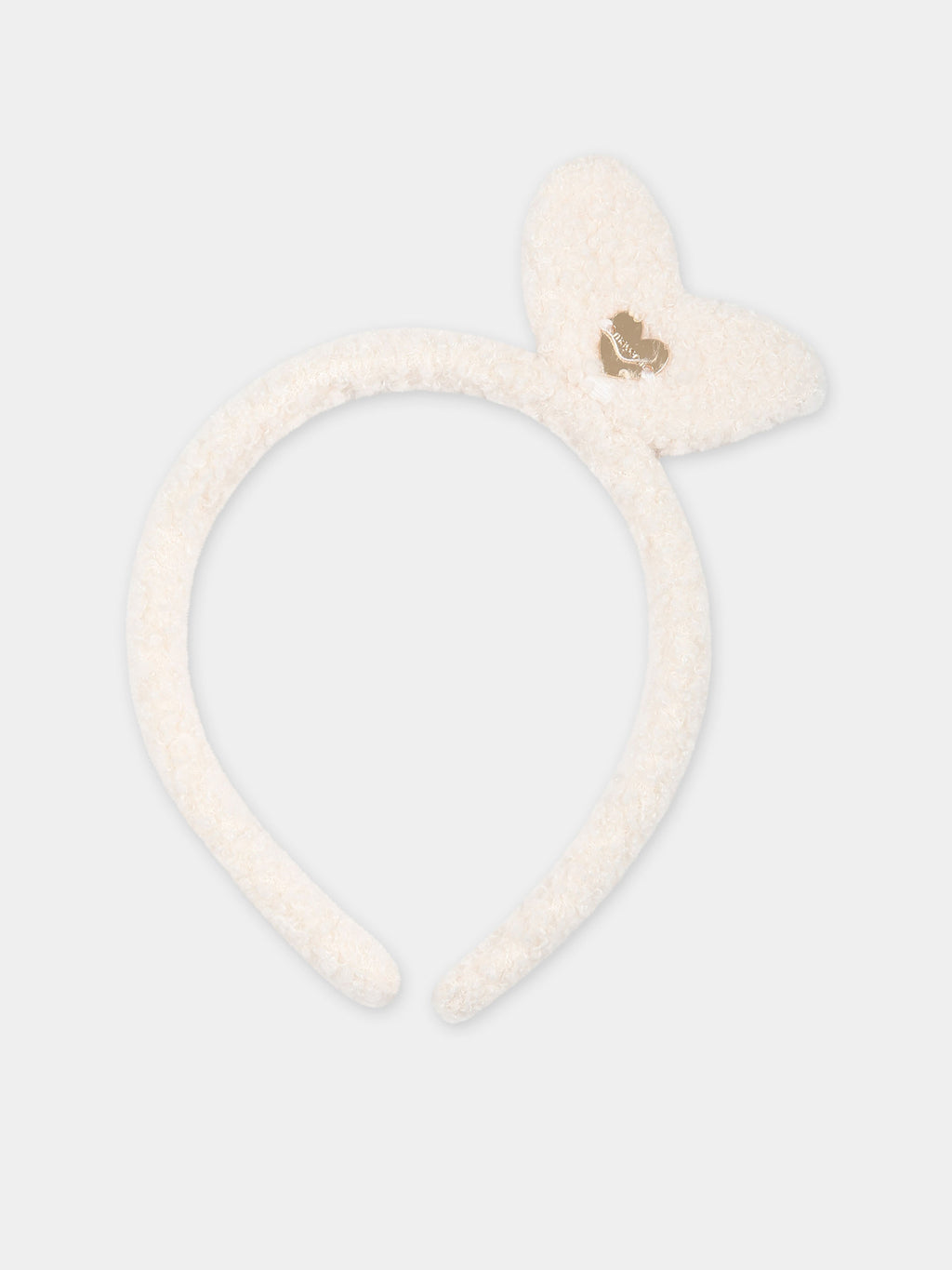 Ivory headband for baby girl with heart