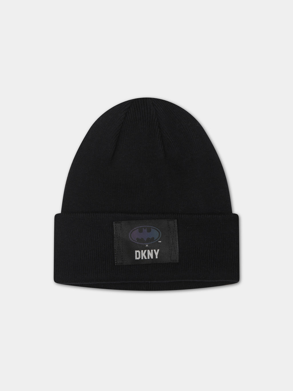 Black beanie for boy with logo