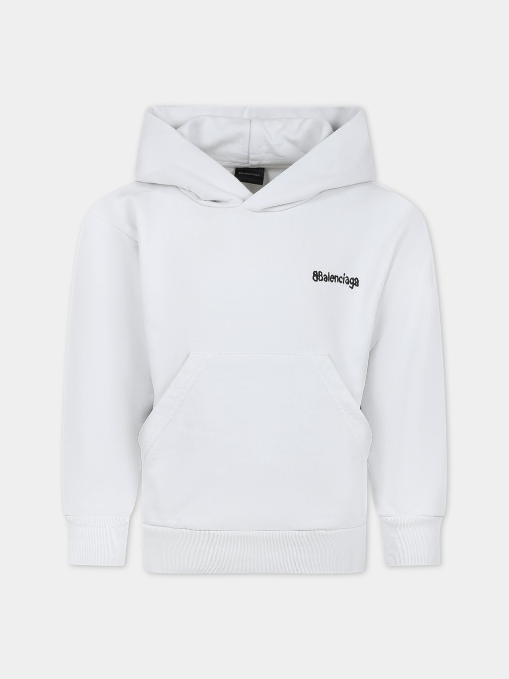 White sweatshirt for kids with logo