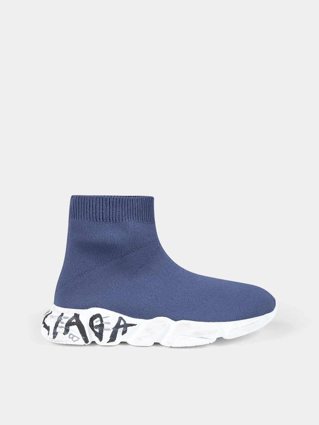 Blue sneakers for kids with logo