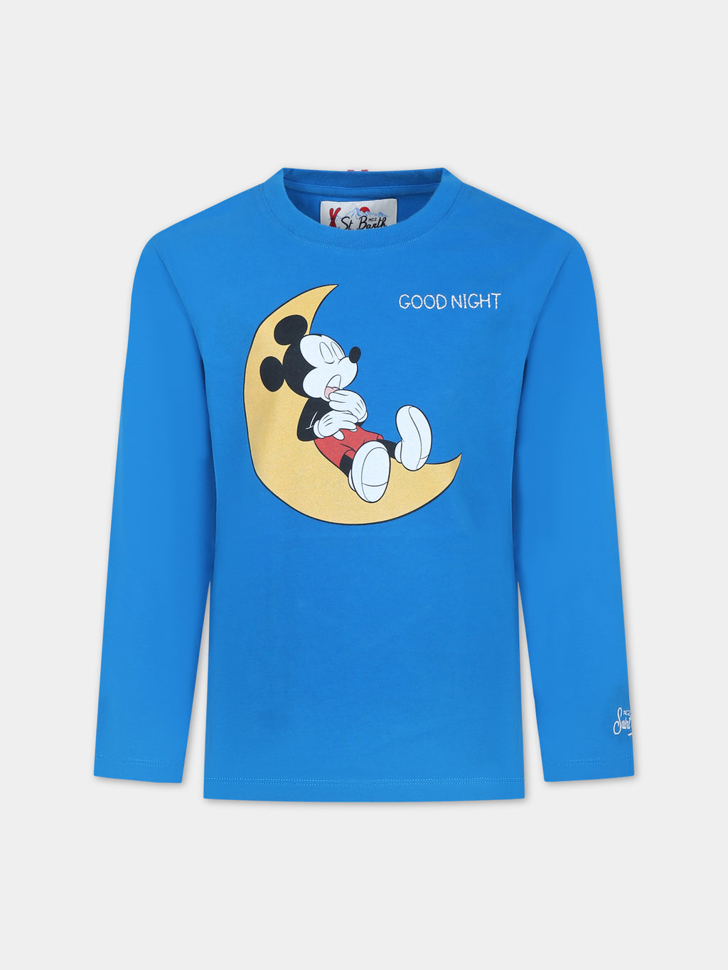 Blue pajama t-shirt for boy with mickey mouse print