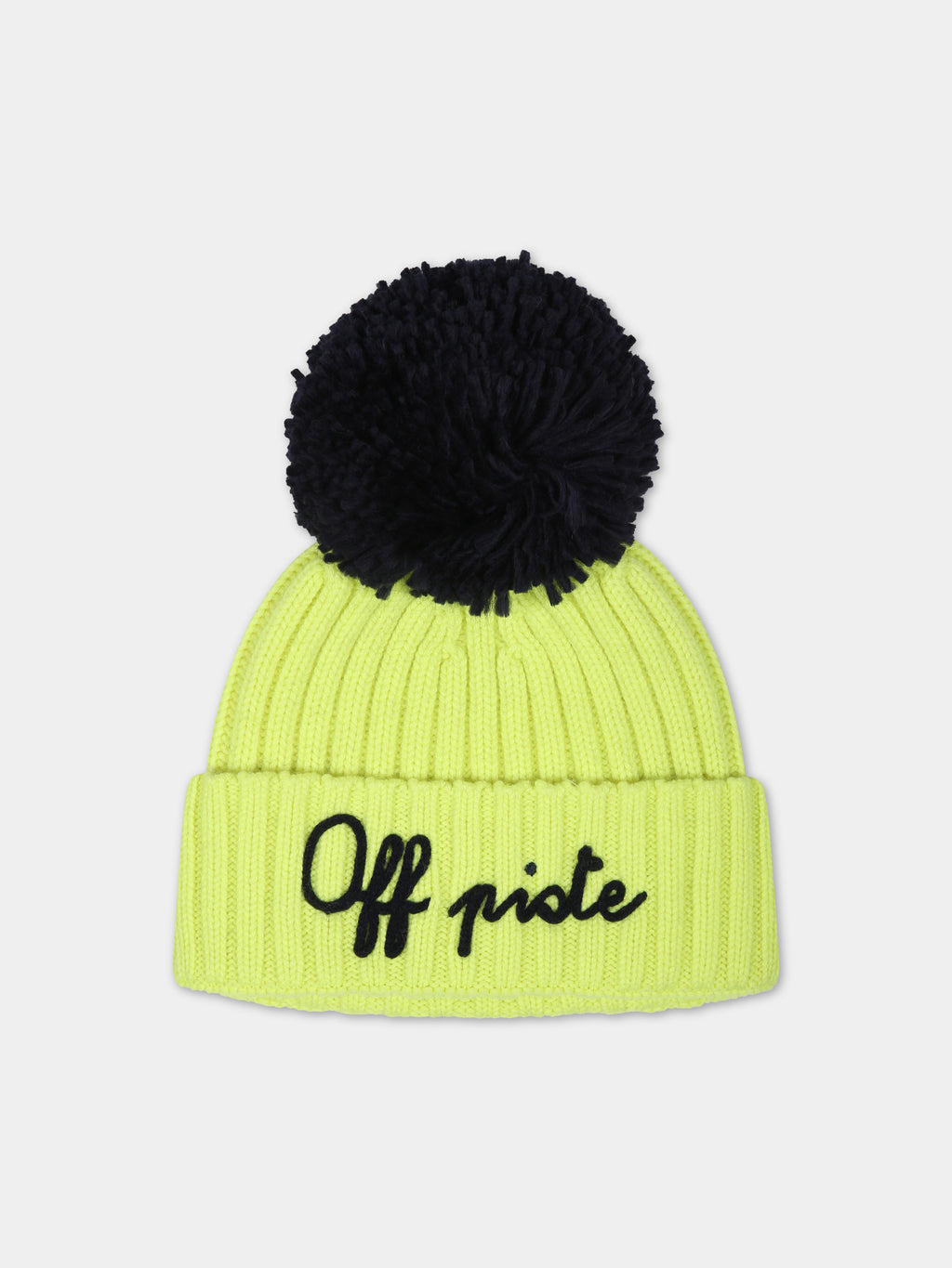 Yellow hat for kids with pompon