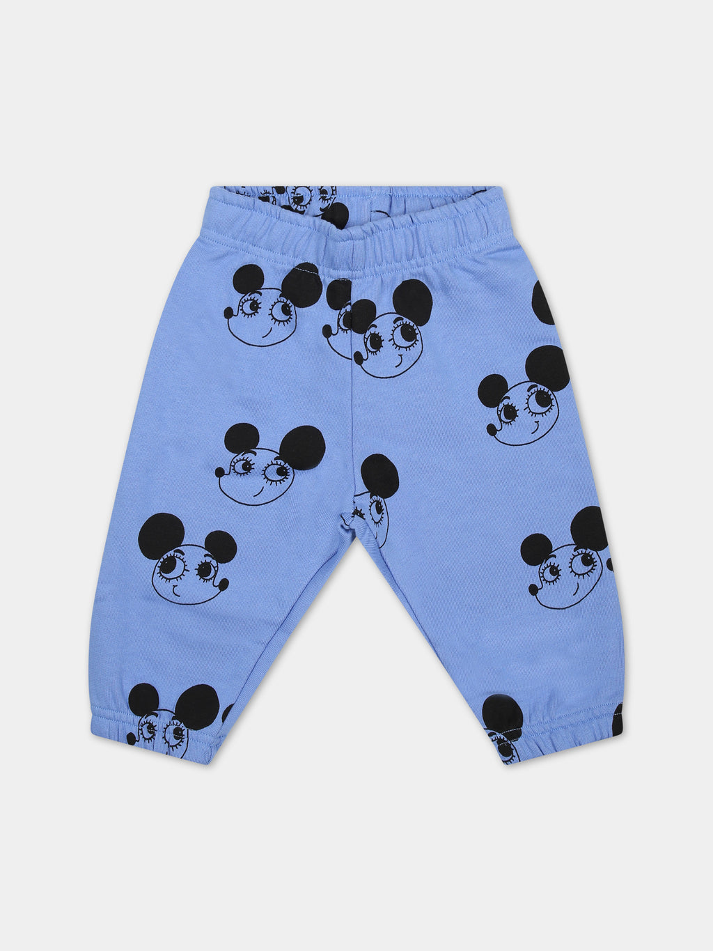 Light blue trousers for baby boy with mice