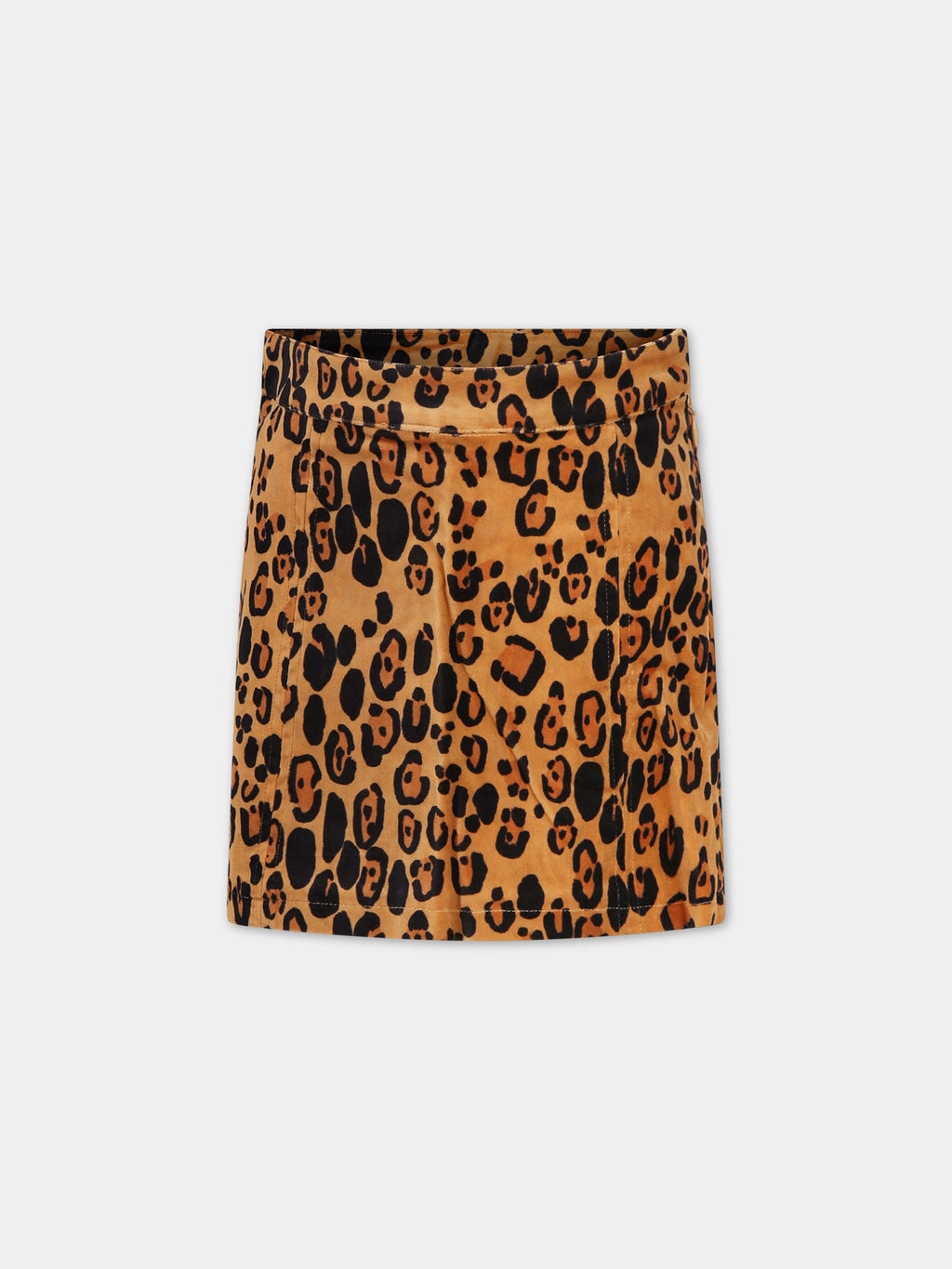 Yellow skirt for girl with lepard print