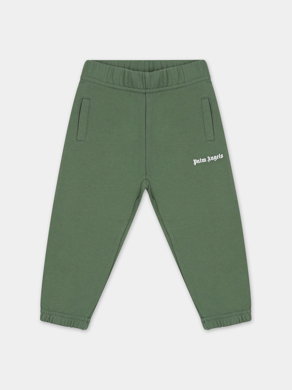 Green trousers for babykids with logo