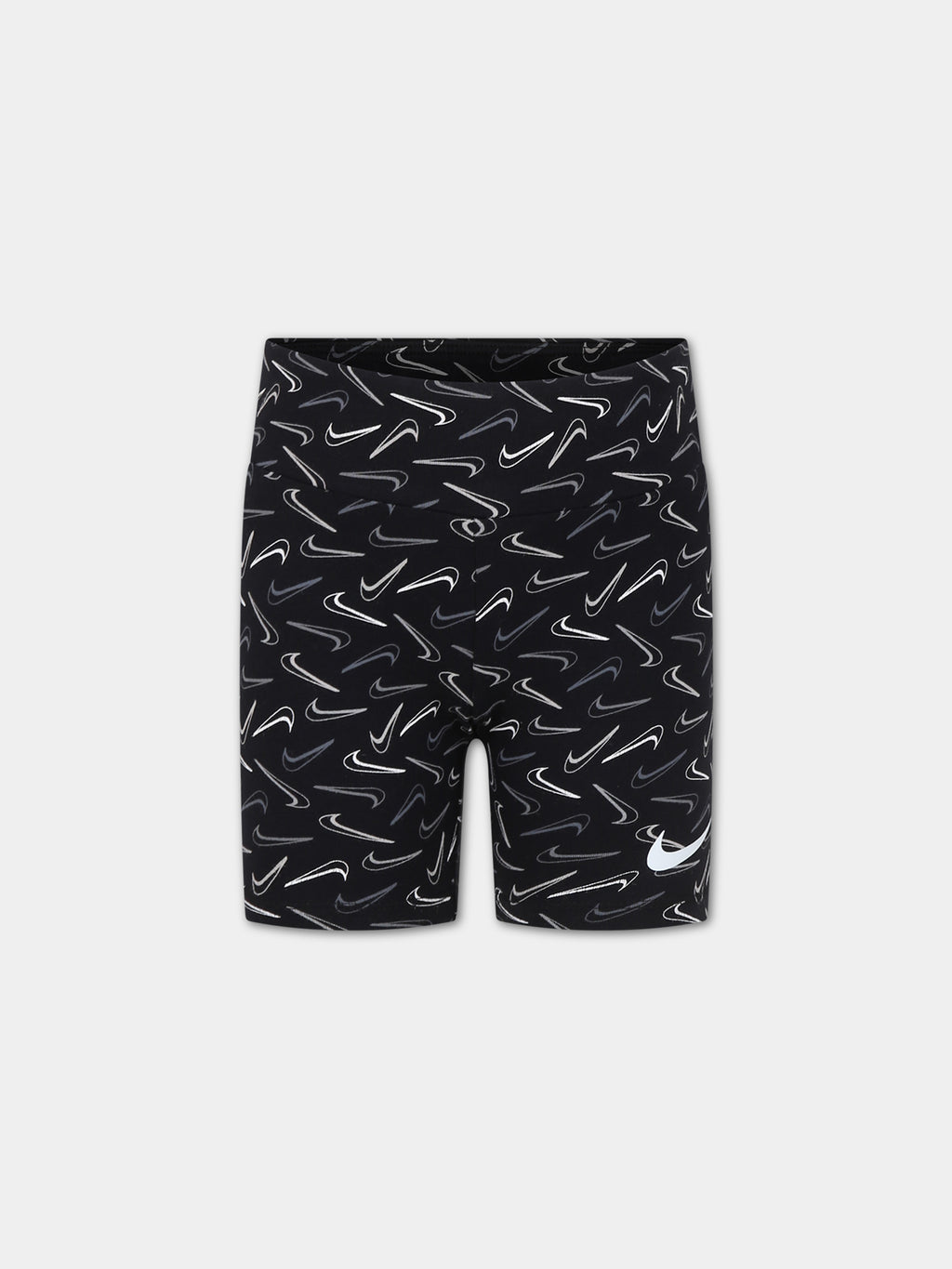 Shorts neri per bambina con swoosh