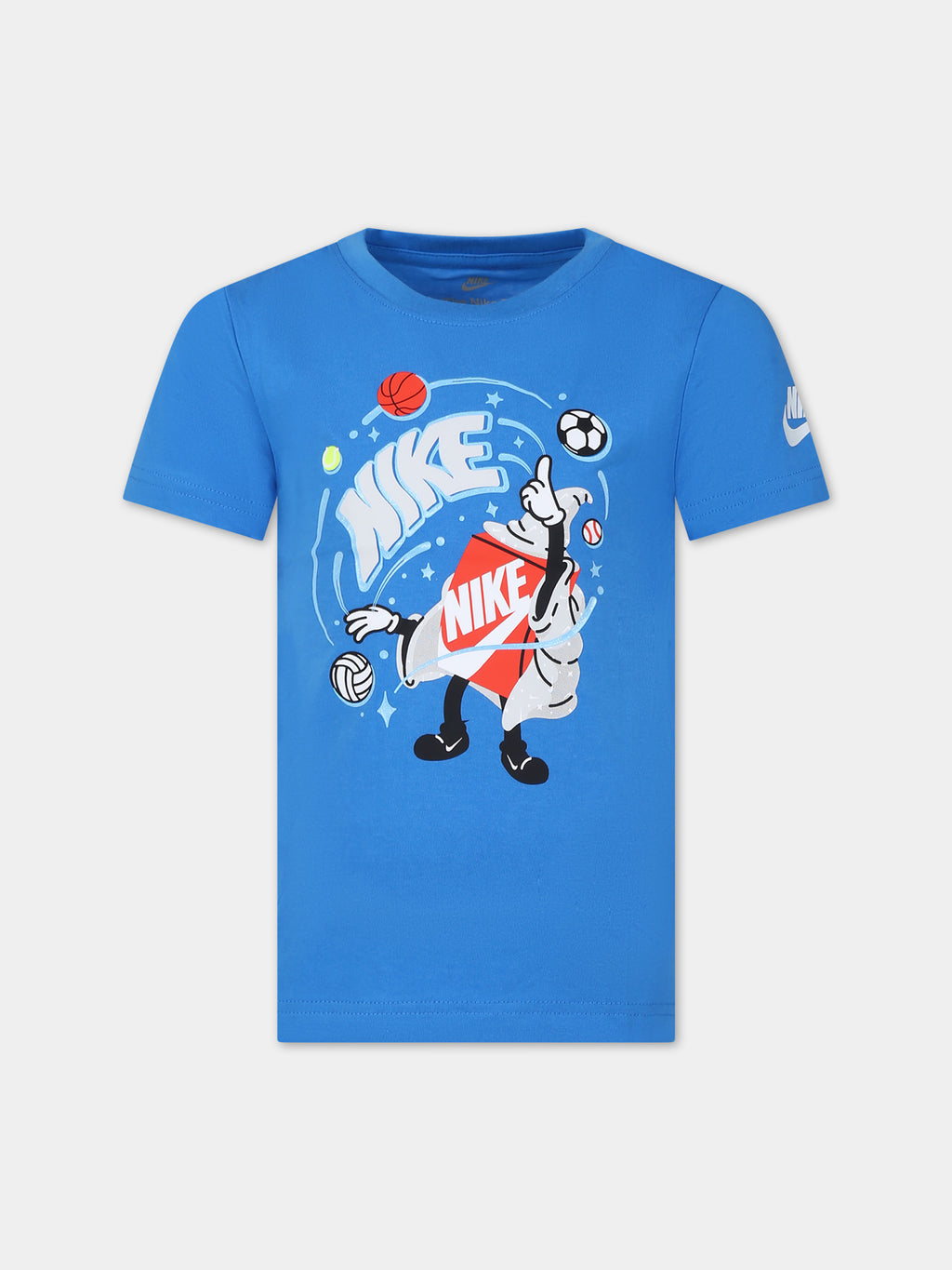 T-shirt bleu ciel pour garçon avec logo