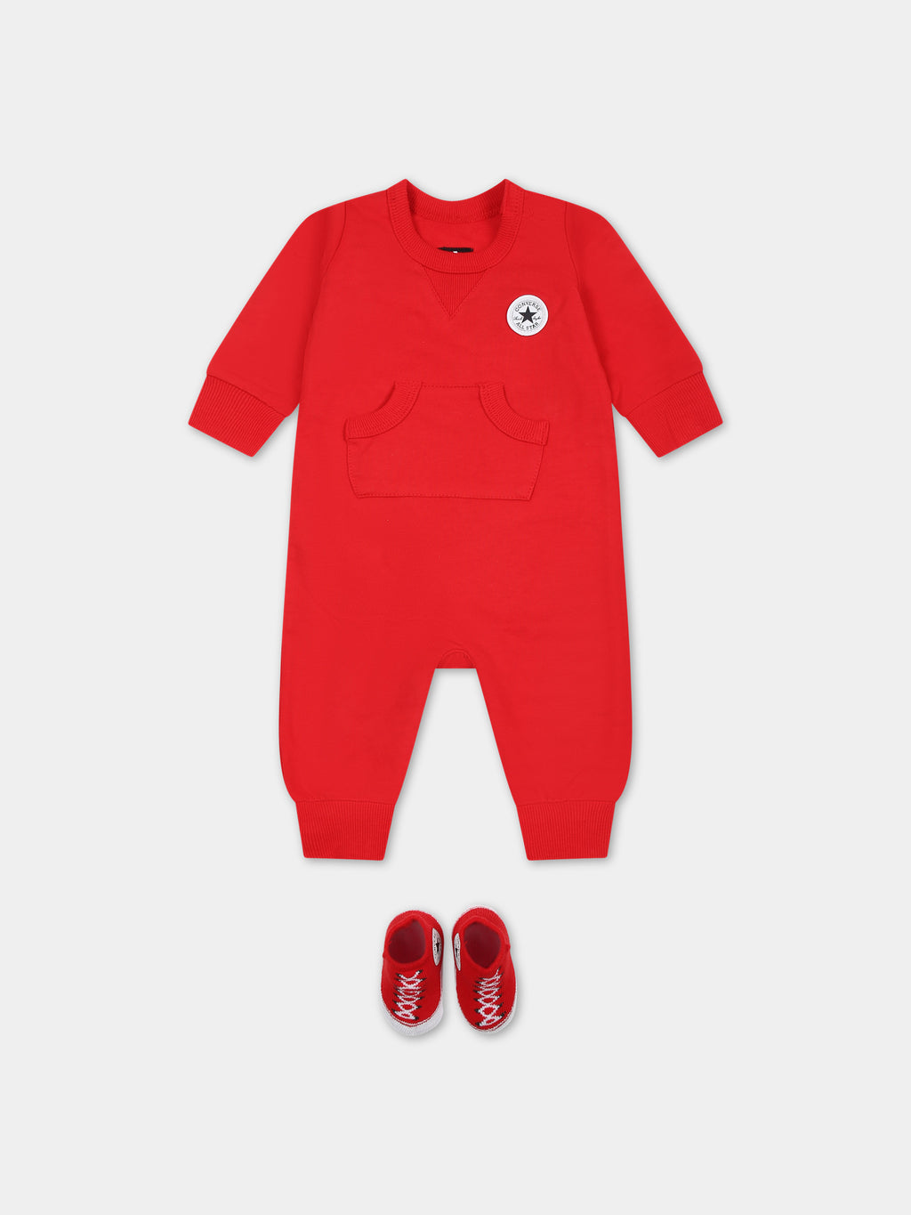 Red set for baby boy with logo