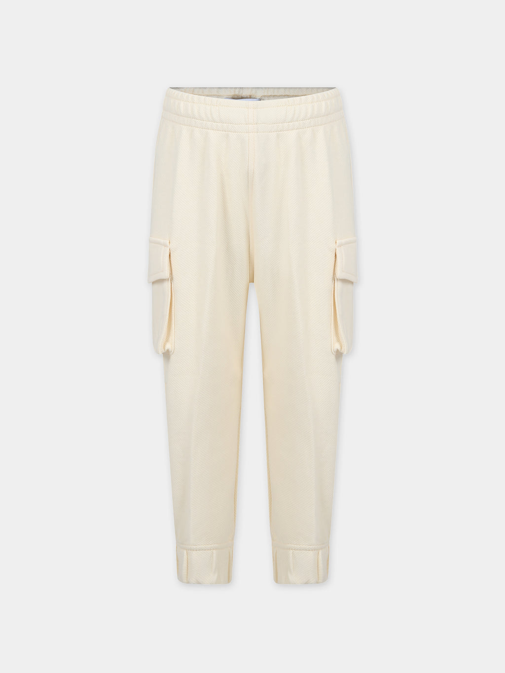 Ivory trousers for boy with logo