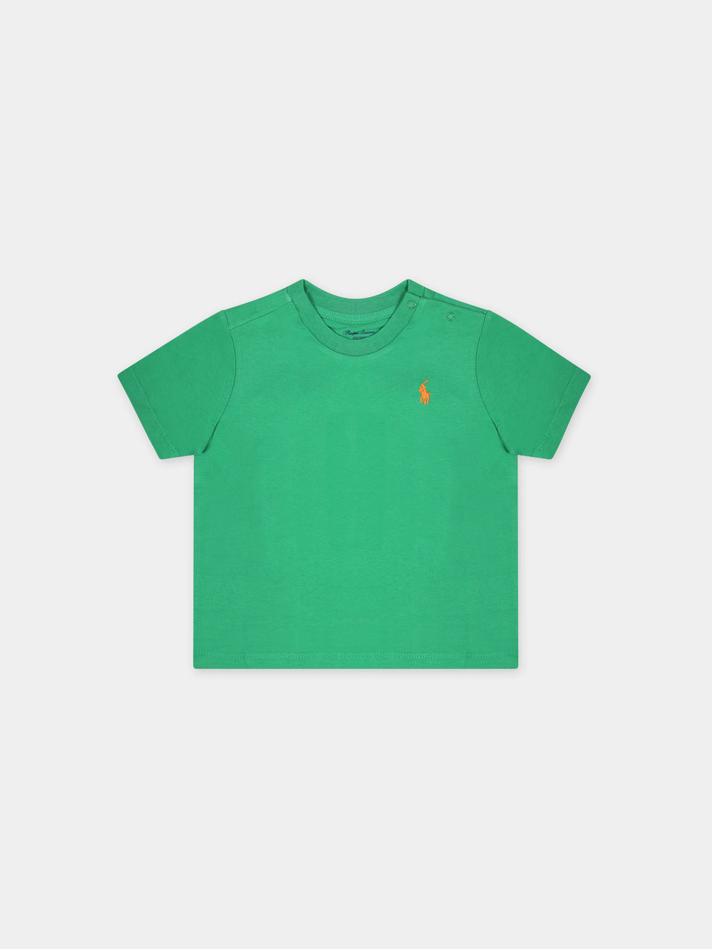 T-shirt verde per neonato con cavallino