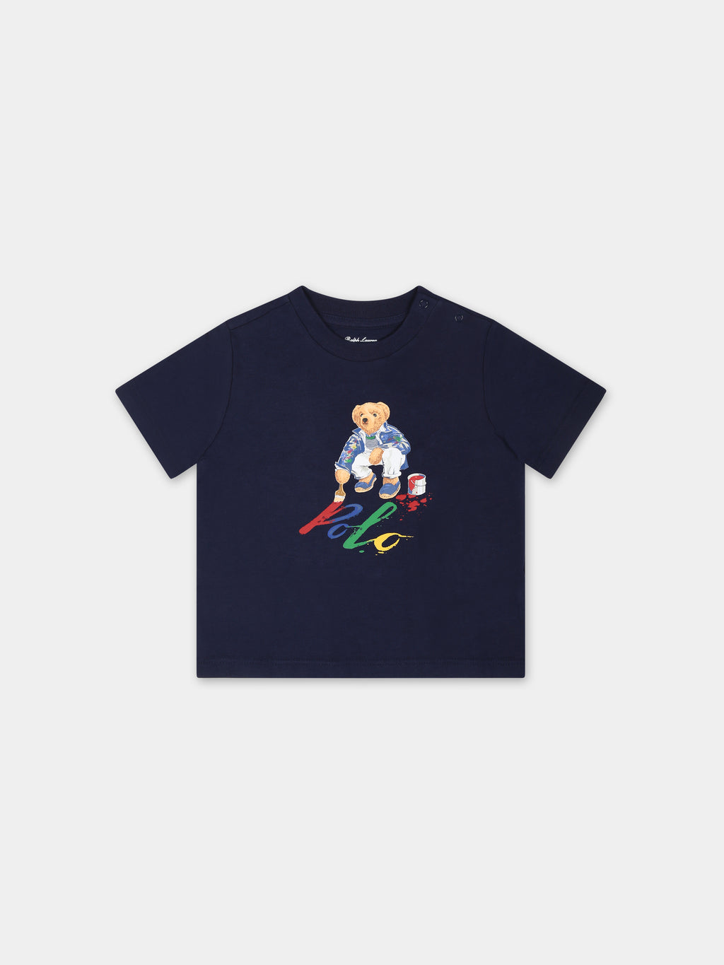 Blue t-shirt for baby boy with Polo bear