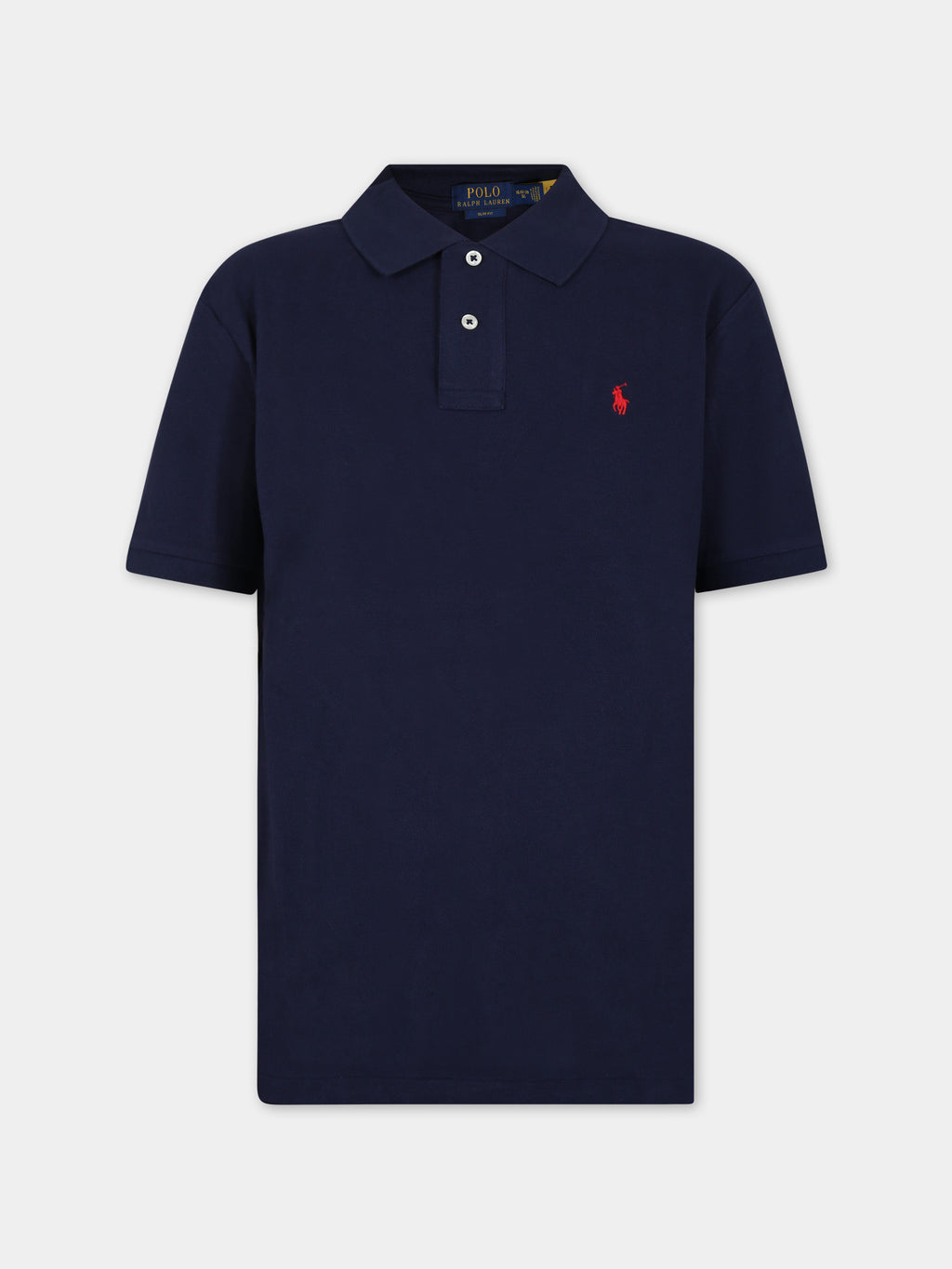 Blue polo shiirt for boy with iconic pony