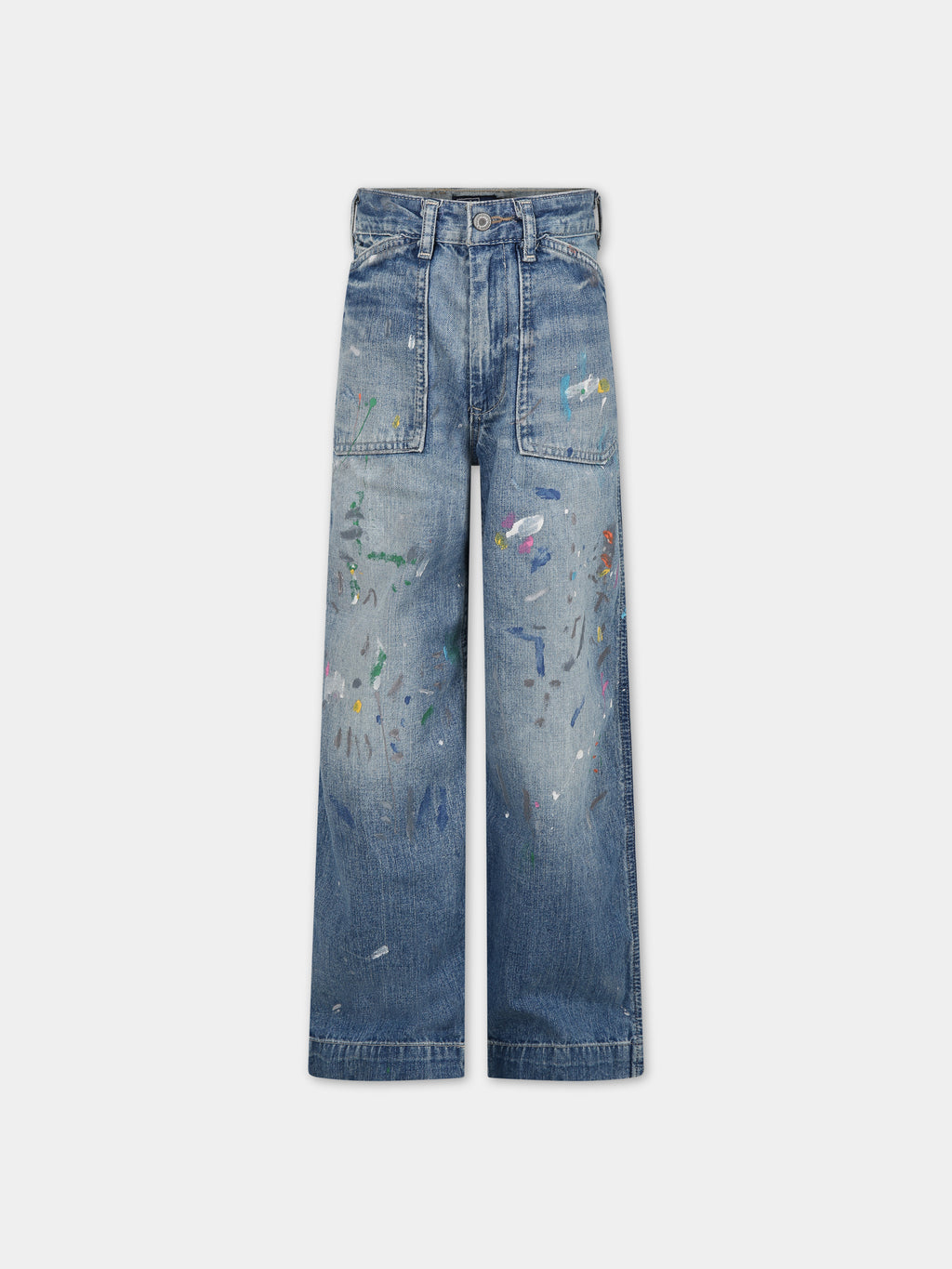 Jeans per bambino con macchie di colore