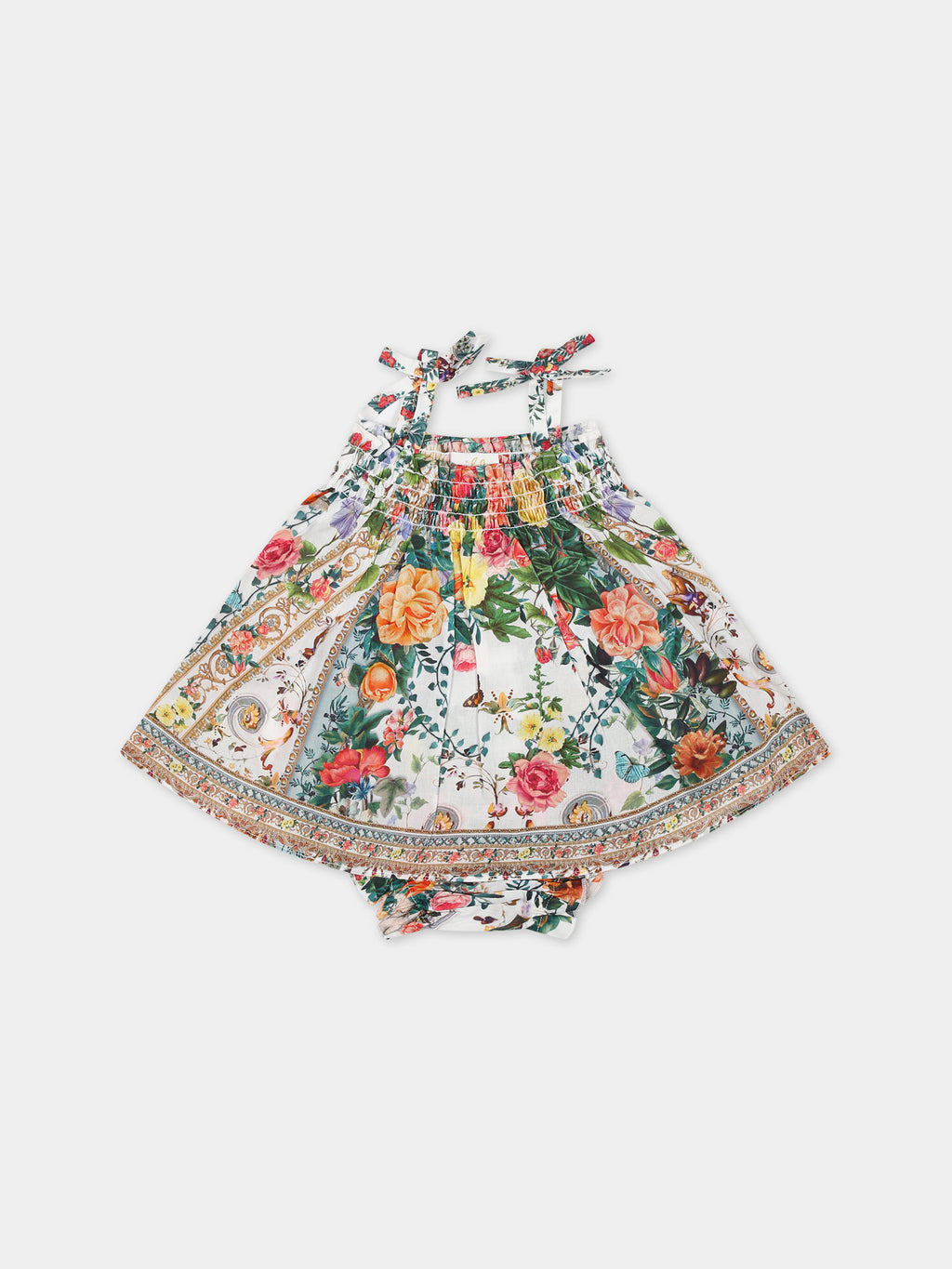 Vestito multicolor per neonata con stampa floreale