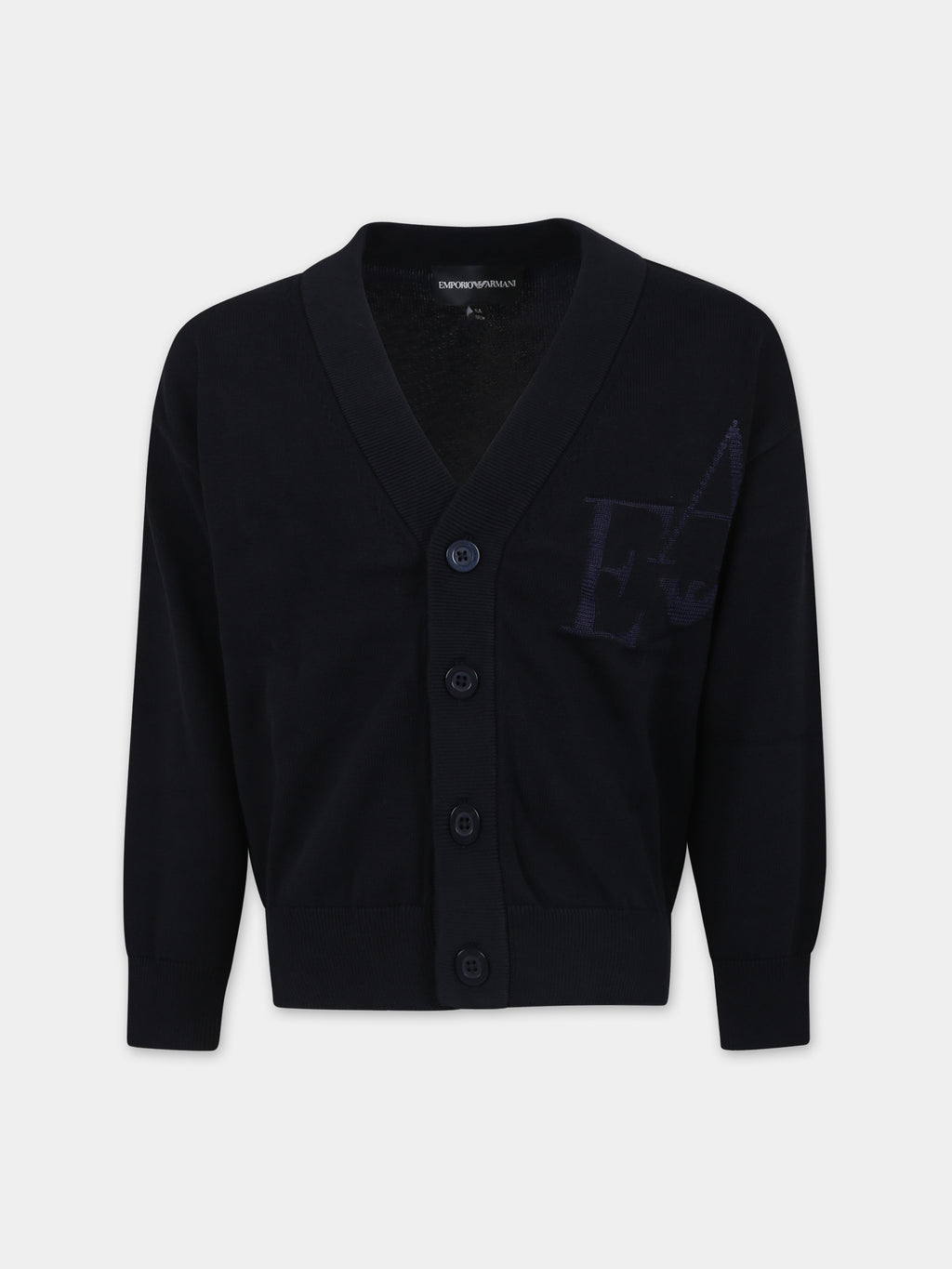 Cardigan bleu pour garçon avec logo brodé