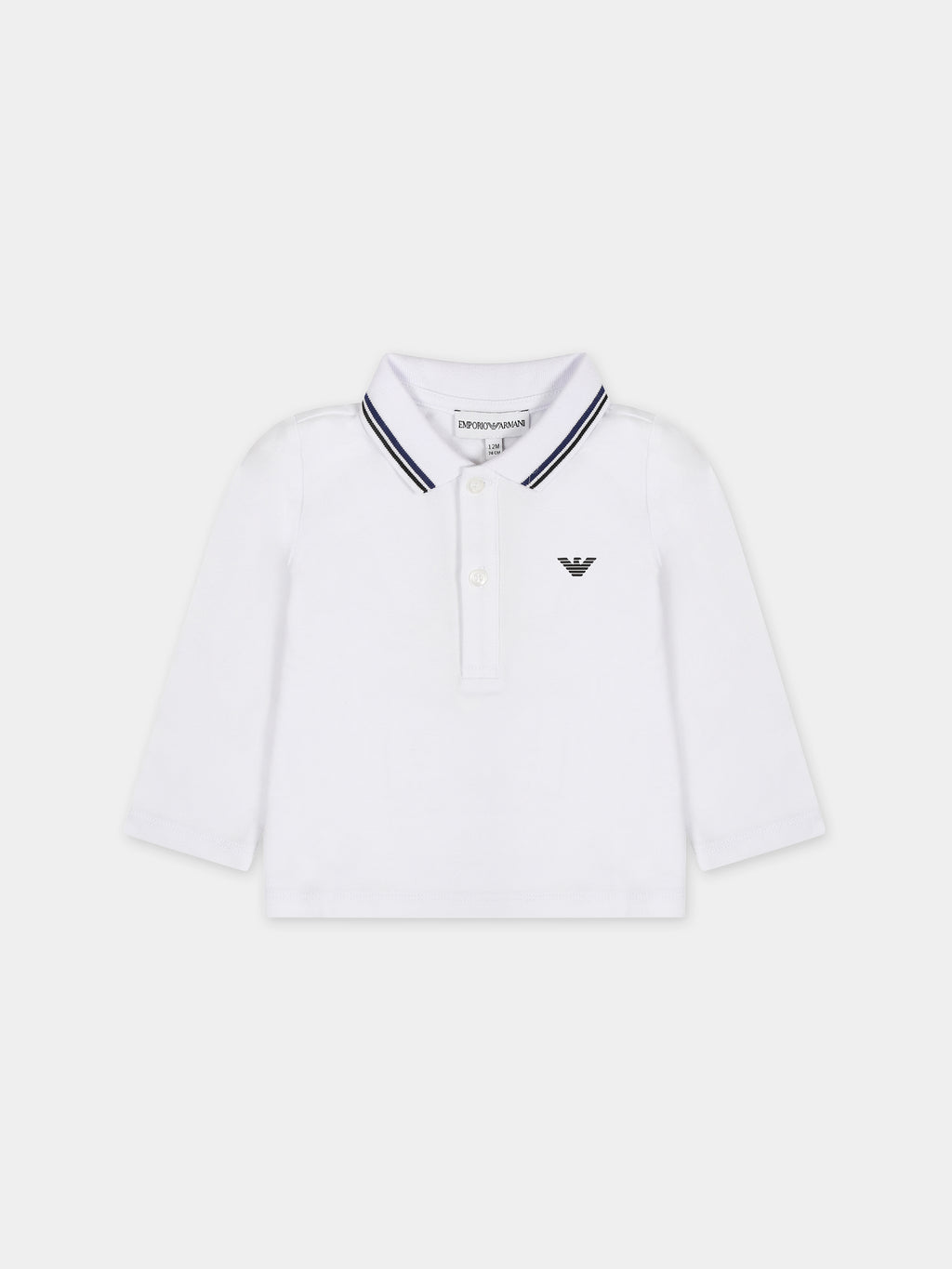 White polo shirt for baby boy with logo