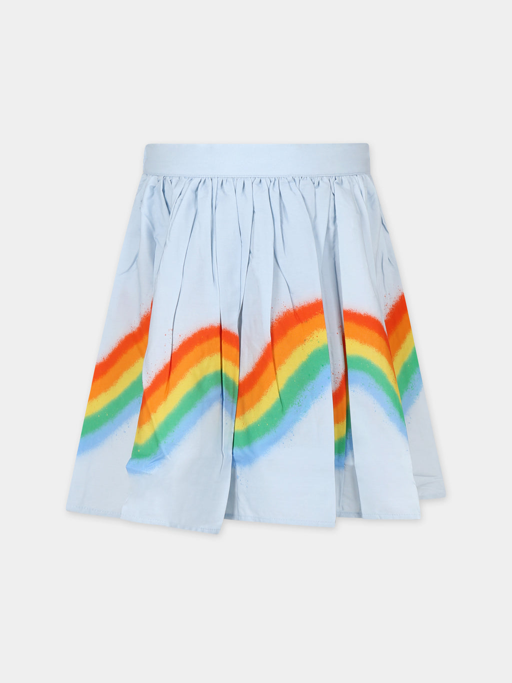 Casual sky blue skirt Bonnie for girl with rainbow