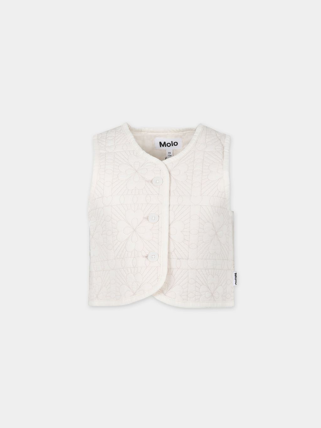 Ivory gilet for girl with flowers