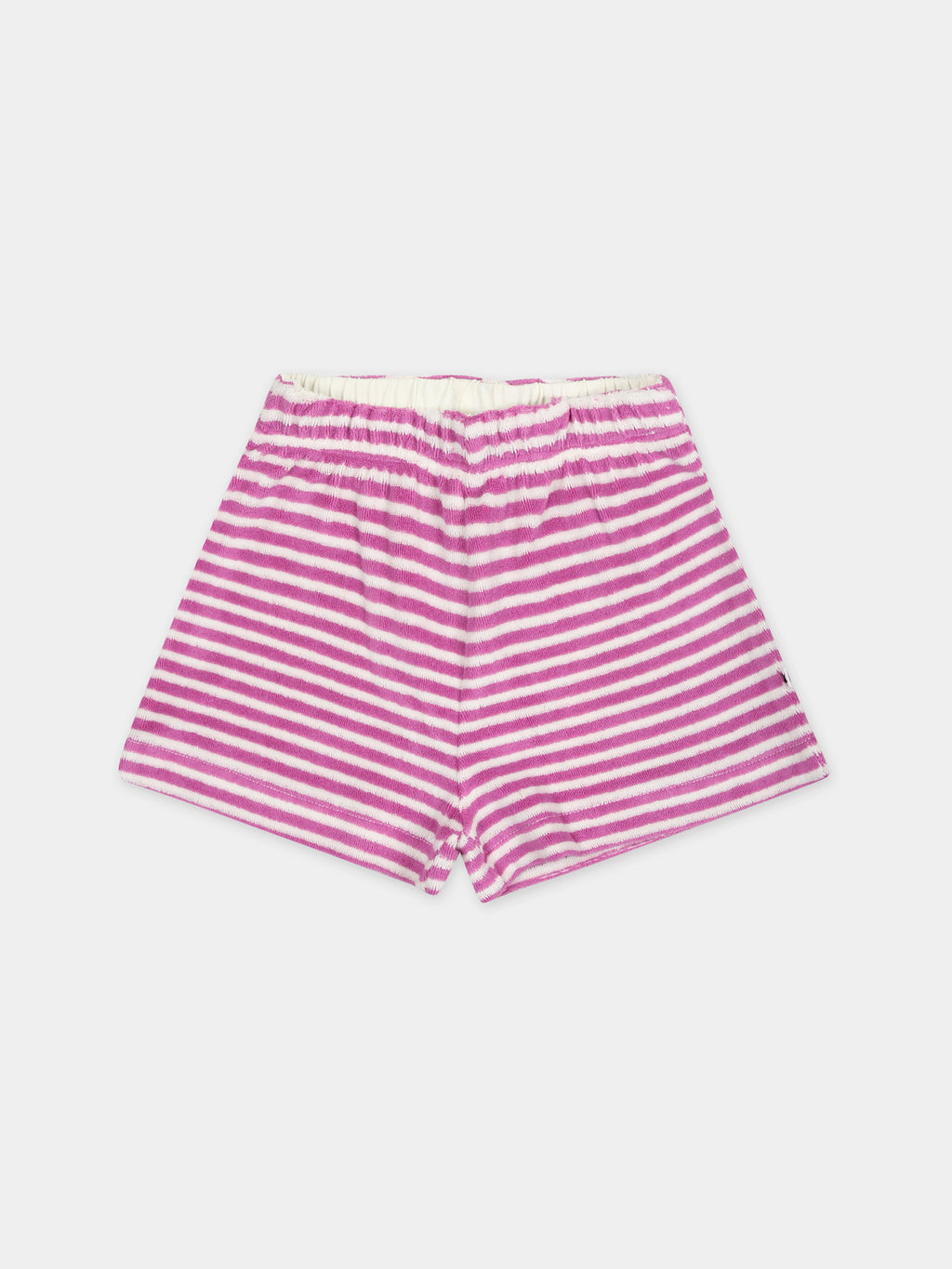 Casual fuchsia shors for baby girl with stripes