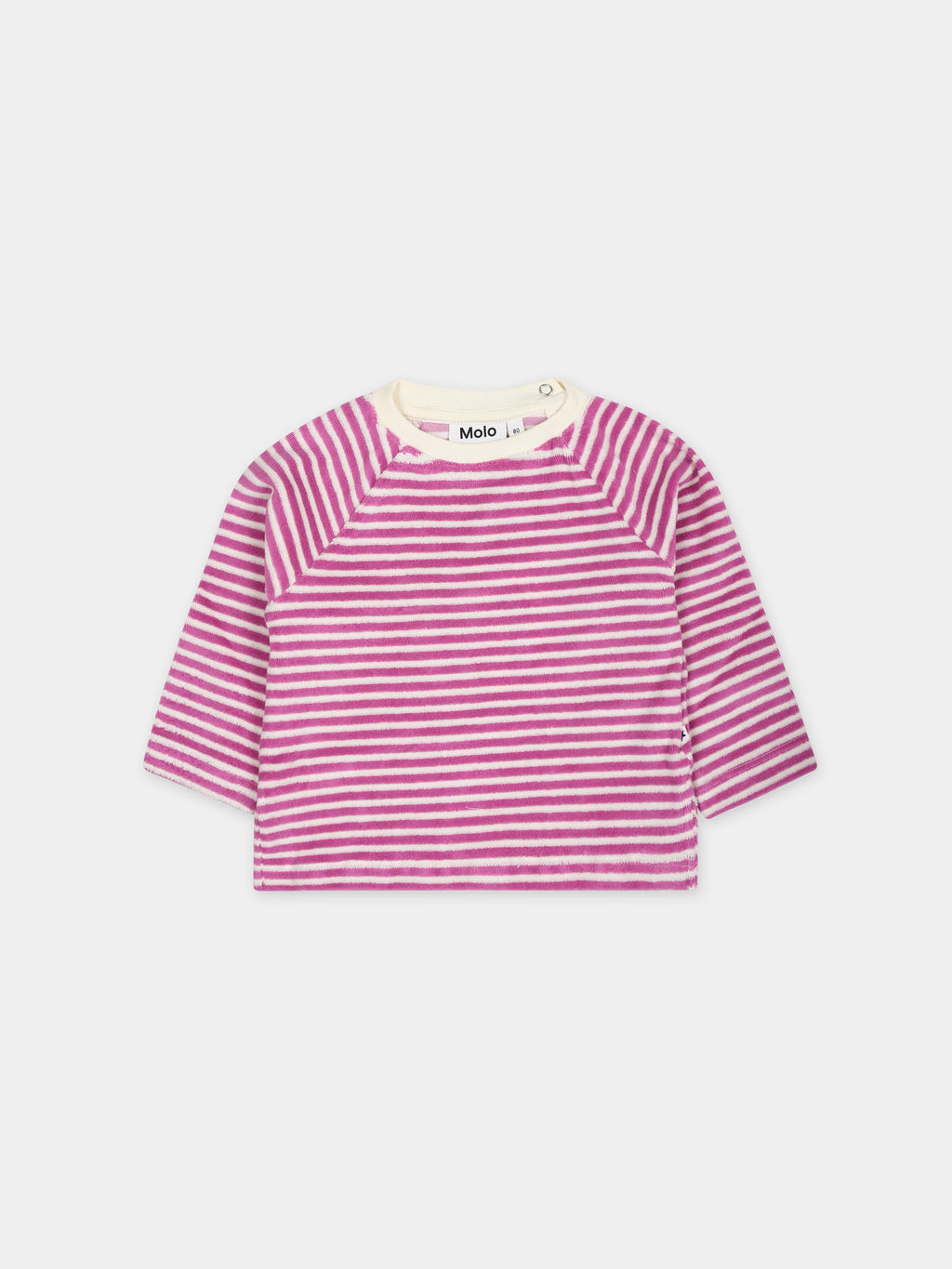 Fuchsia T-shirt for girl with stripes