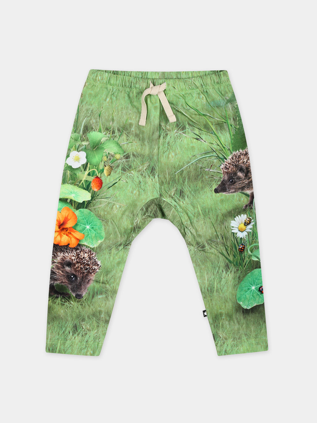 Green sports trousers for baby kids