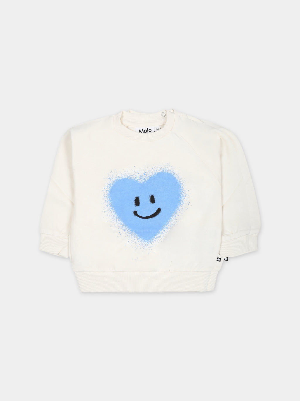 White sweatshirt for baby kids with heart.