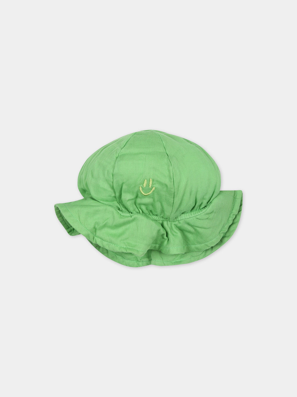 Green cloche for bébé kids with smile