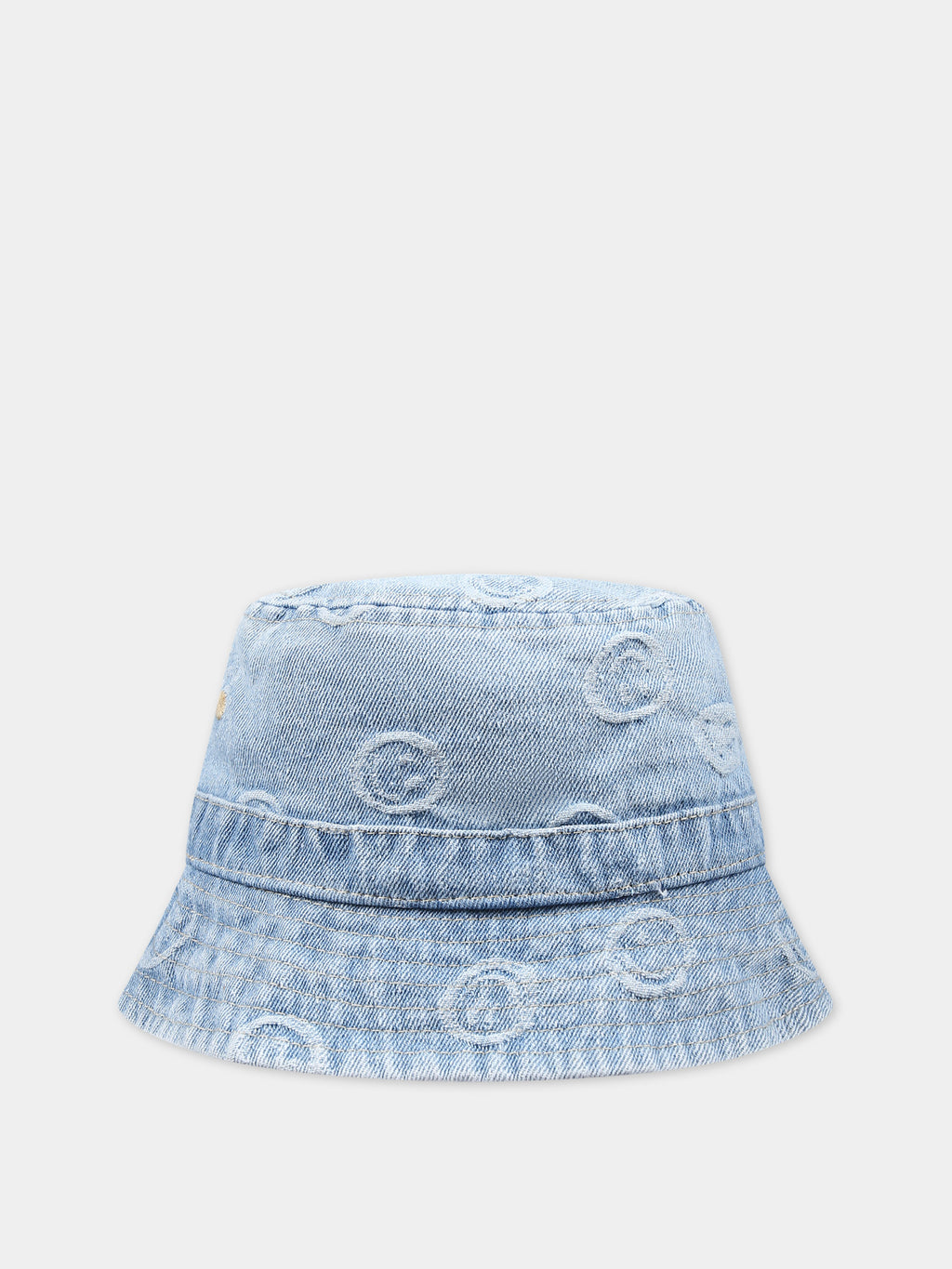 Denim sky blue cloche for kids with smile