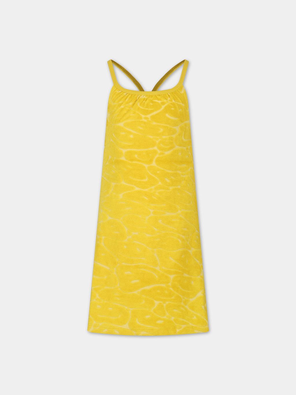 Yellow dress for girl with smileys