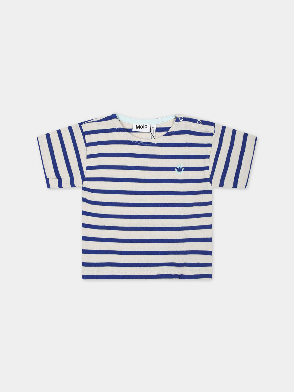 Blue t-shirt for baby kids with smiley