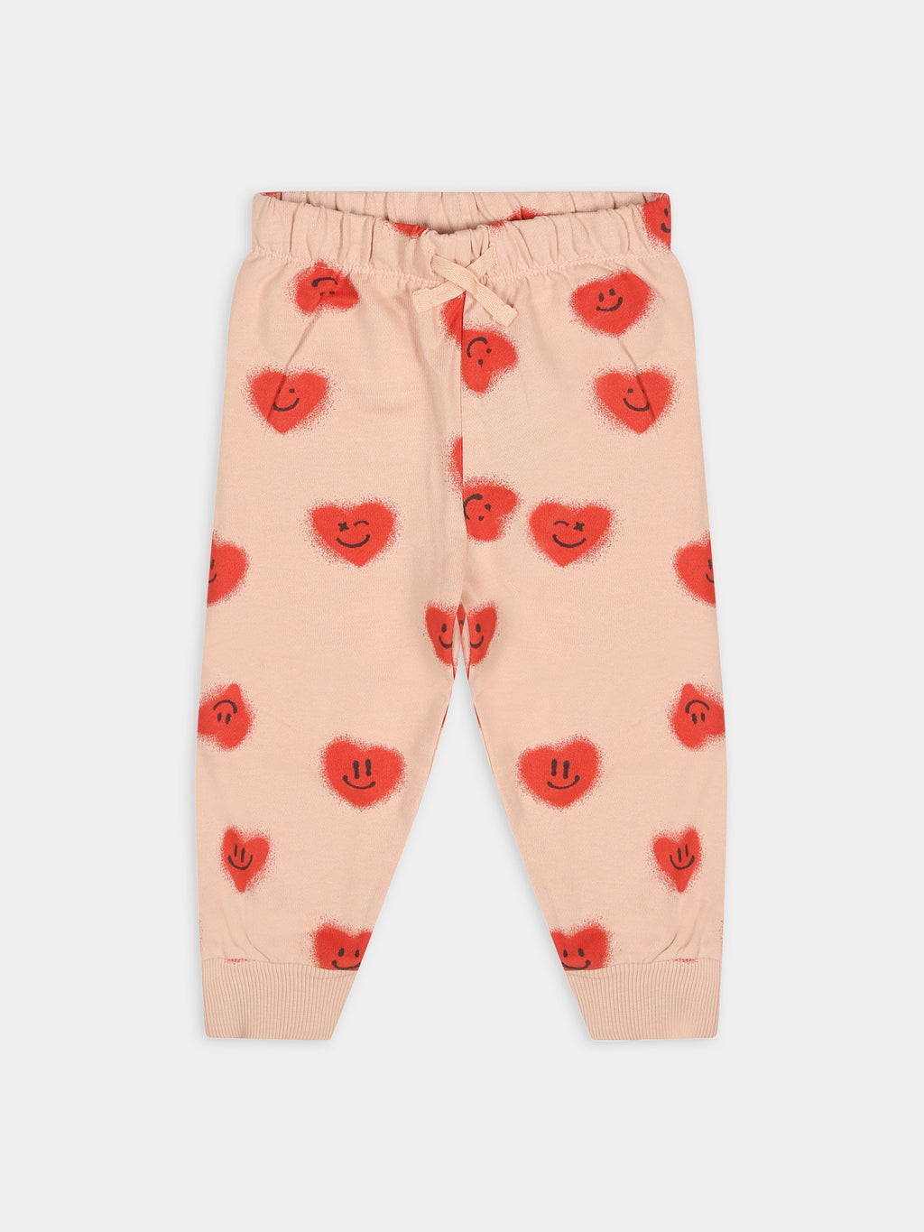 Pantalon rose pour bébé fille avec smiley