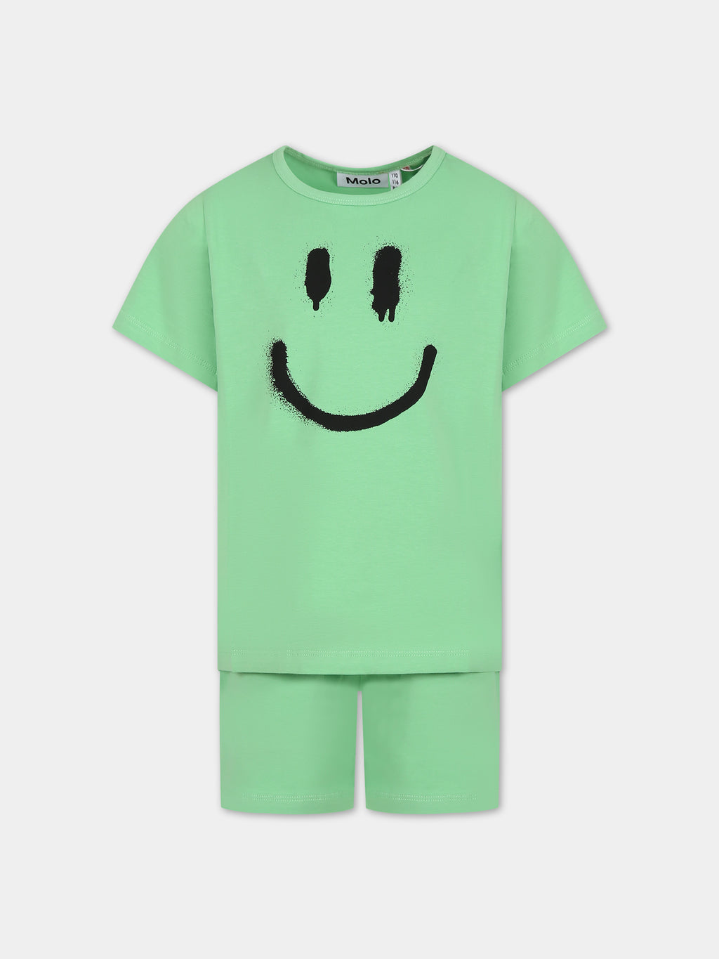 Green pajamas for kids with smile