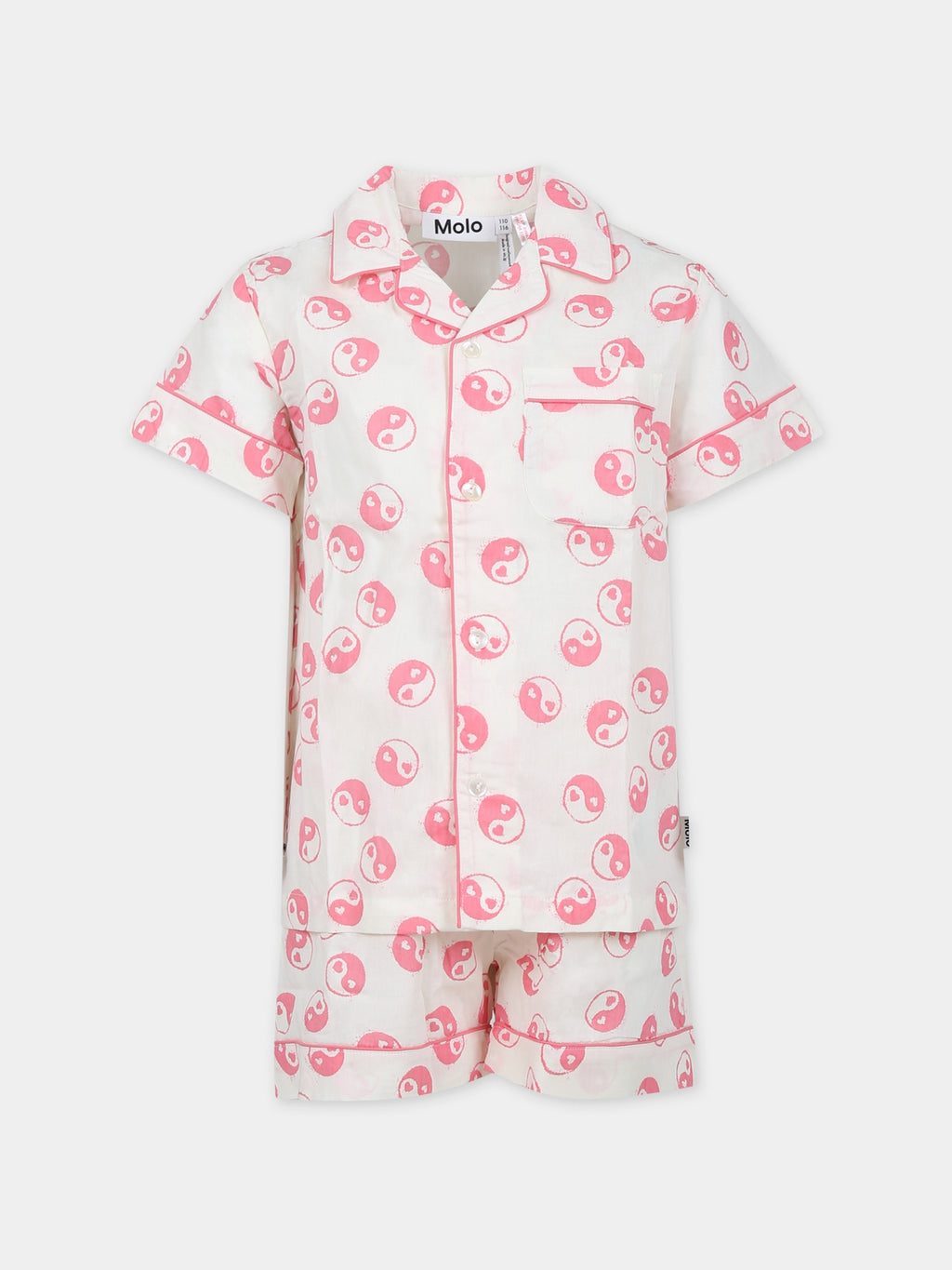 White pajamas for kids with smiley