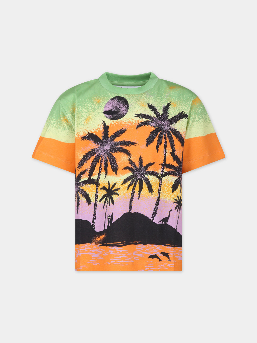 Orange t-shirt for boy with alien and print print