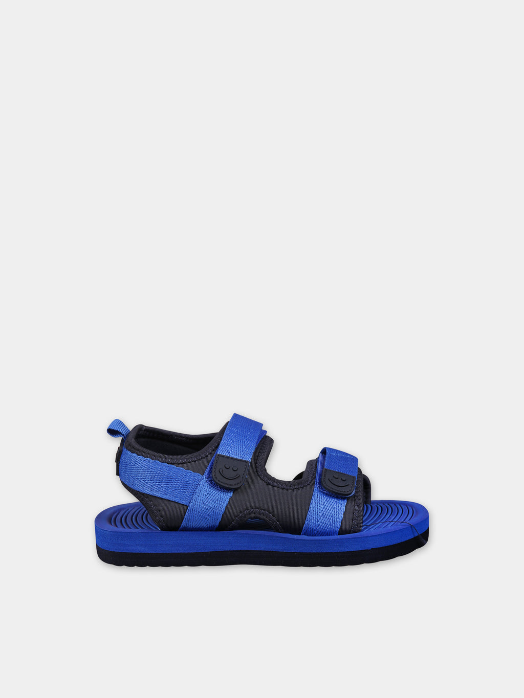 Blue sandals for boy with logo