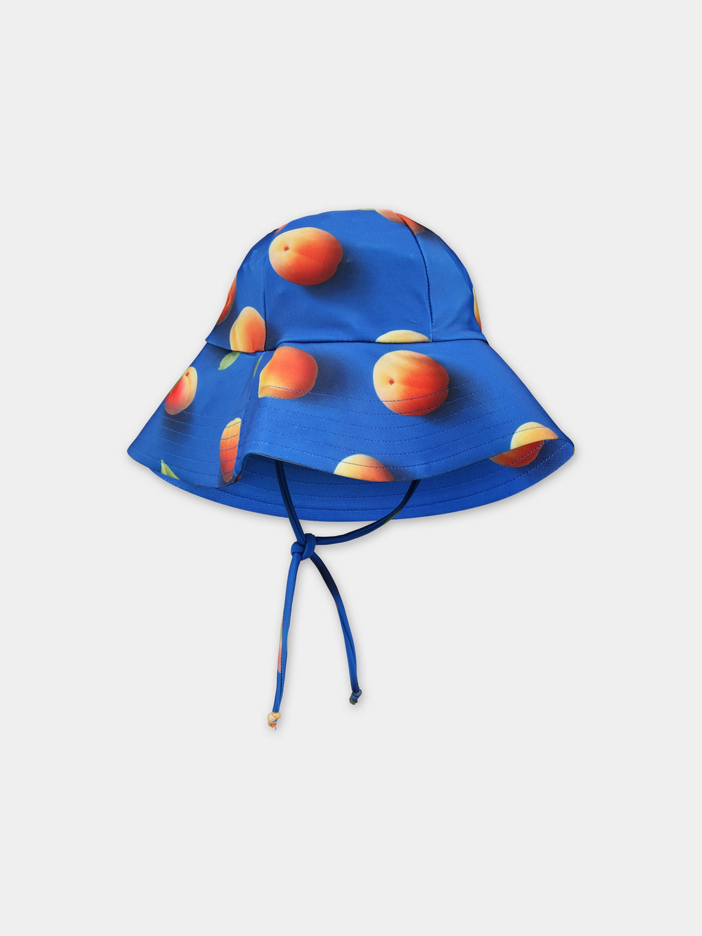 Blue cloche for kids with apricot print