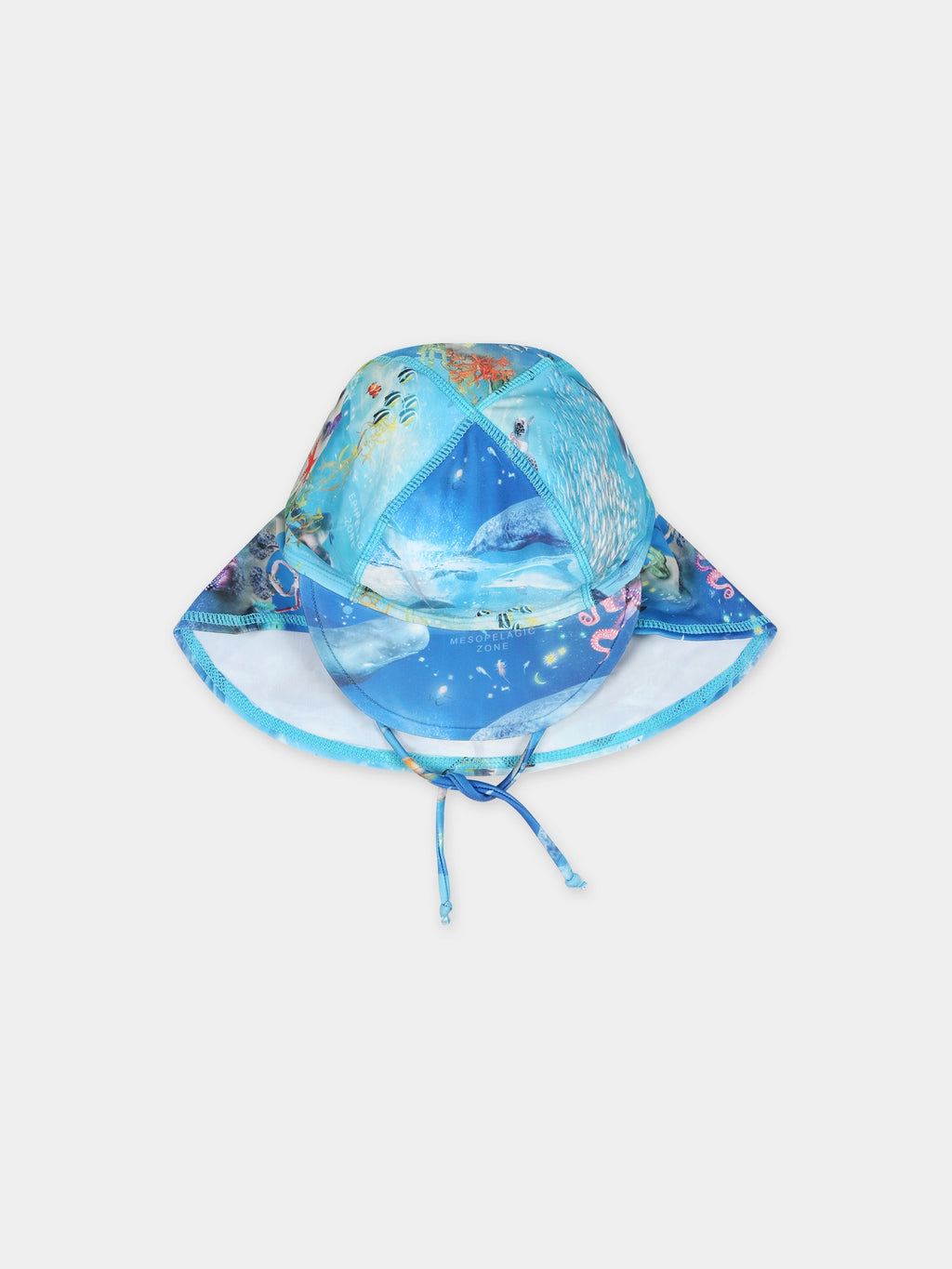 Light blue hat for baby boy with marine animals
