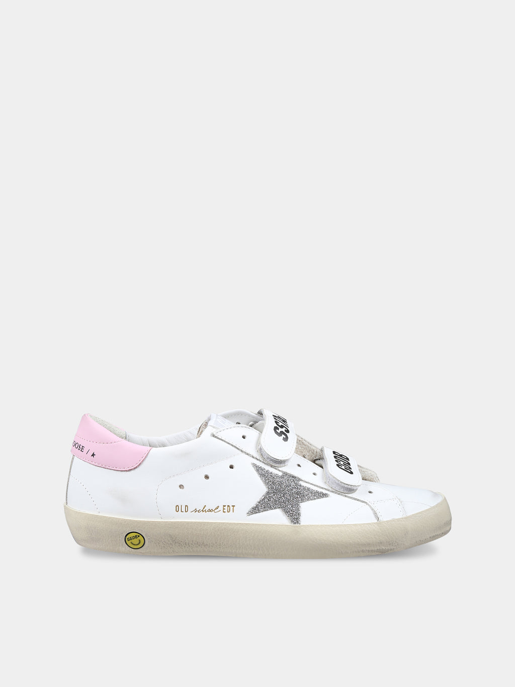 White sneakers for girl with logo