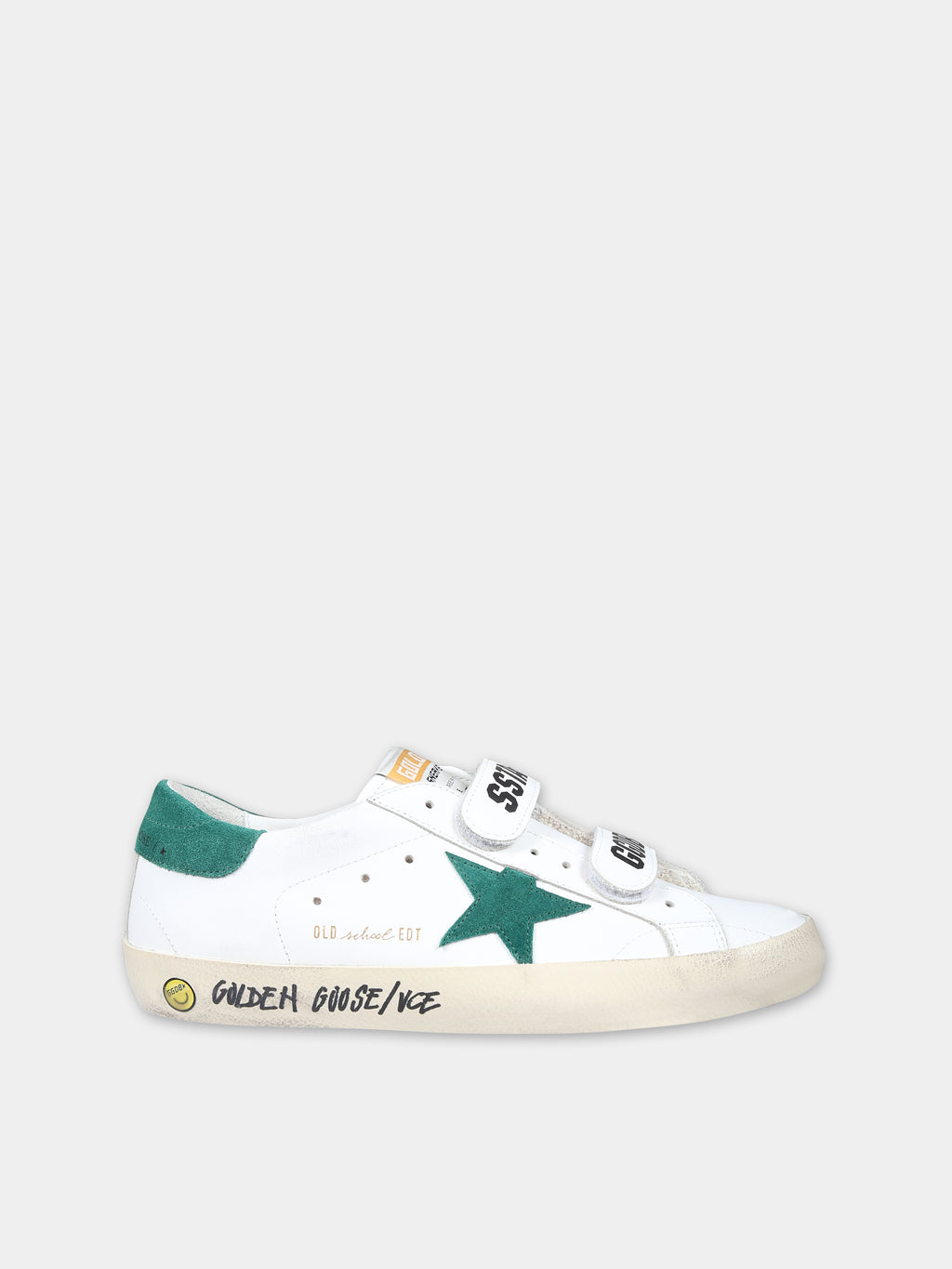 White Old school sneakers for kids with star