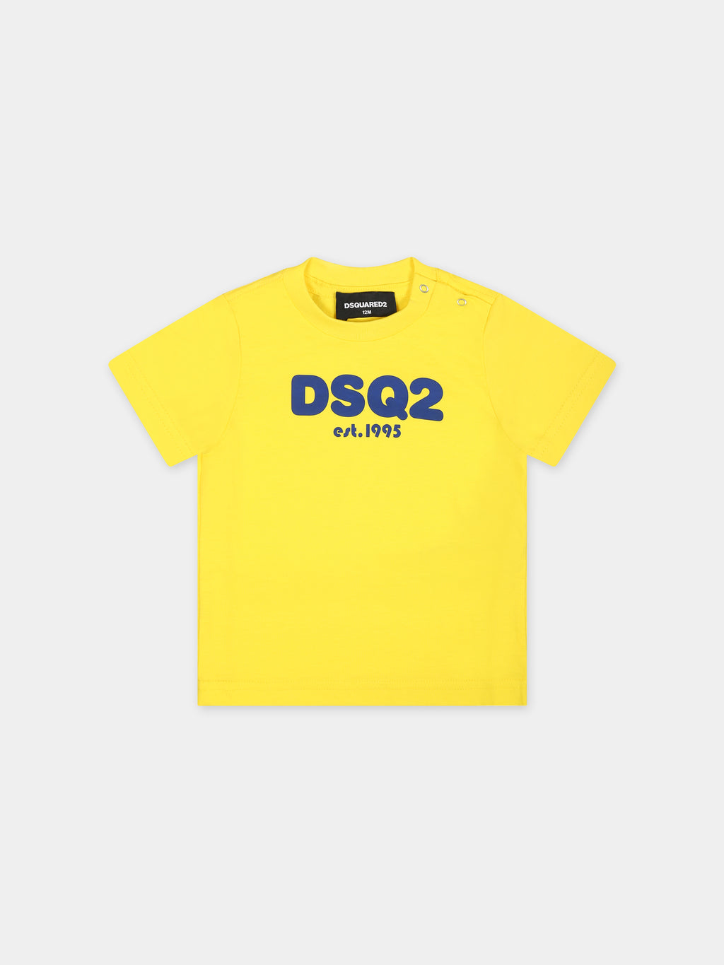 T-shirt jaune pour bébé garçon avec logo