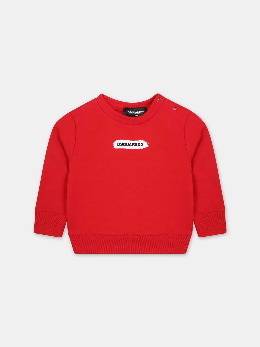 Red sweatshirt for baby boy with logo