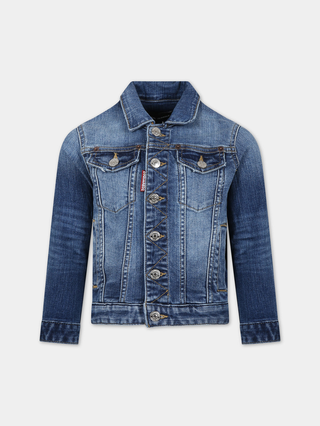 Denim jacket for kids with logo