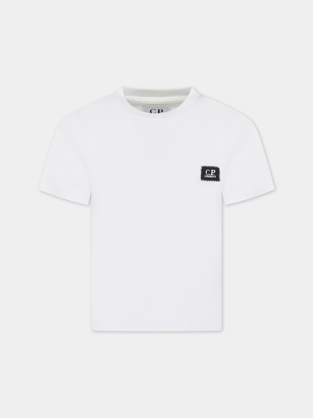 White t-shirt for boy with logo