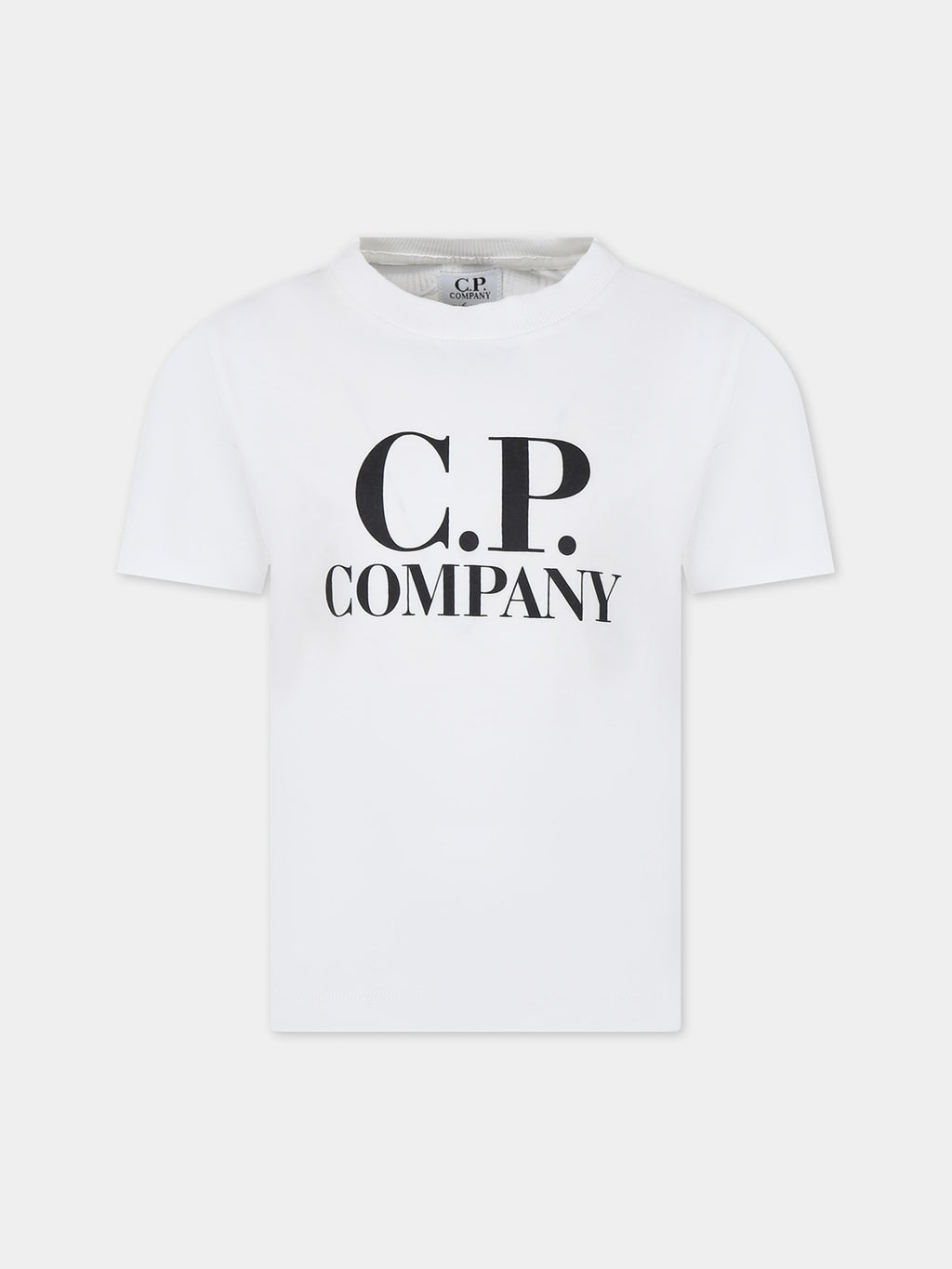 White t-shirt for boy with logo