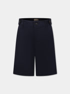 Shorts blu per bambino con doppia G,Gucci Kids,770549 XWA0I 4080
