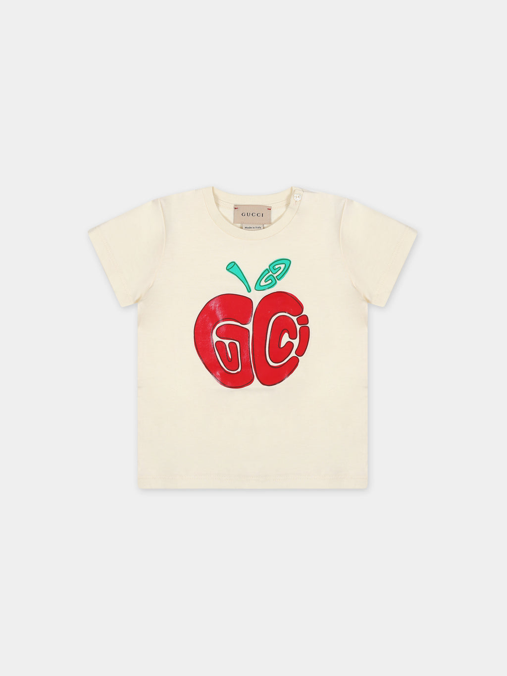 T-shirt avorio per neonata con logo