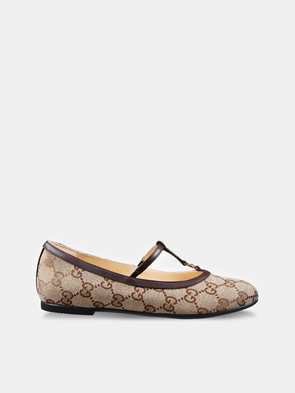 Brown ballet flats for girl with GG